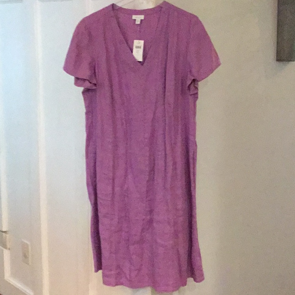 Purple V-Neck Women's Dress